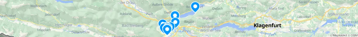 Kartenansicht für Apotheken-Notdienste in der Nähe von Treffen am Ossiacher See (Villach (Land), Kärnten)
